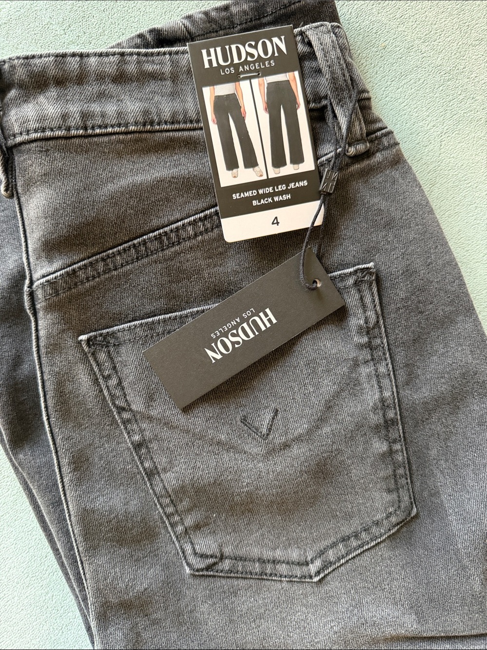 Black Wash Hudson Wide Leg Jeans Size 4 NWT - Picture 17 of 17